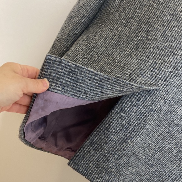 Vintage Harris Tweed Sport Coat Mens 44S Grey Blue Wool Retro Blazer Jacket - Picture 10 of 15